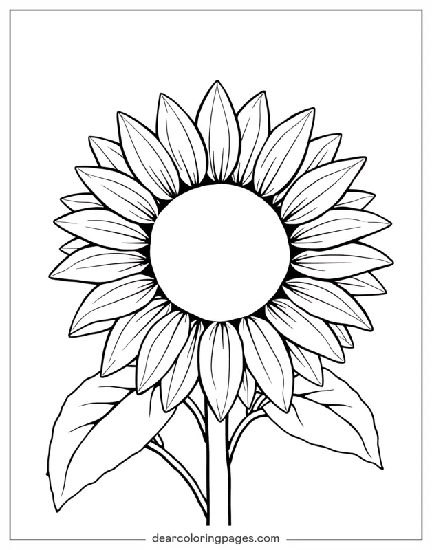 Sonnenblume Ausmalbild - Riesen-Sonnenblume