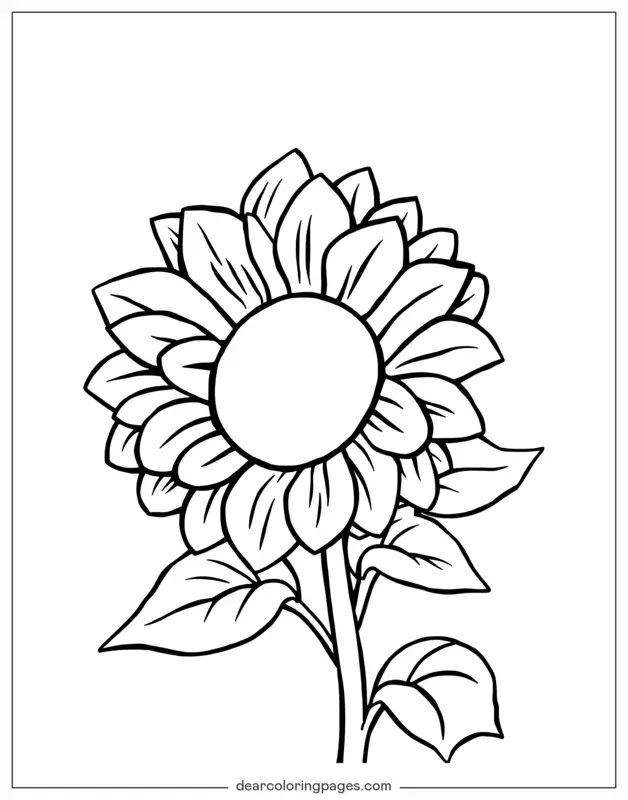Sonnenblume Ausmalbild - Cartoon Sonnenblume