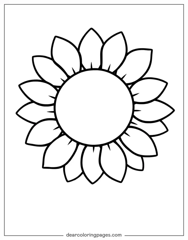 Sonnenblume Ausmalbild - Einfache Linie Sonnenblume