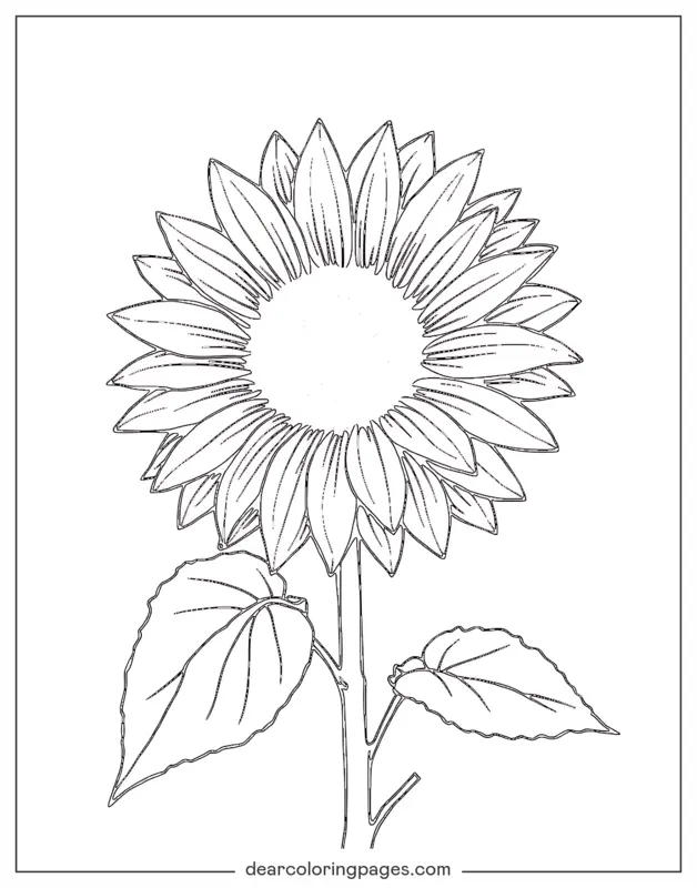 Sonnenblume Ausmalbild - Sonnenblumenzeichnung