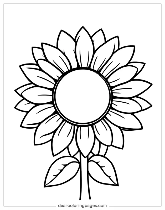 Sonnenblume Ausmalbild - Einfache Linie Sonnenblume