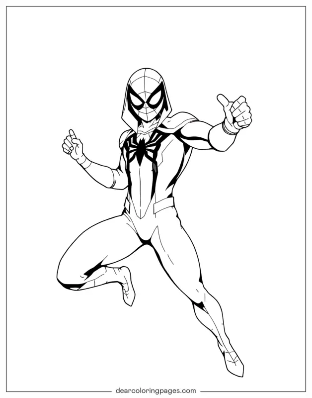 Spider-Man Dibujo para Colorear - Spider-Gwen