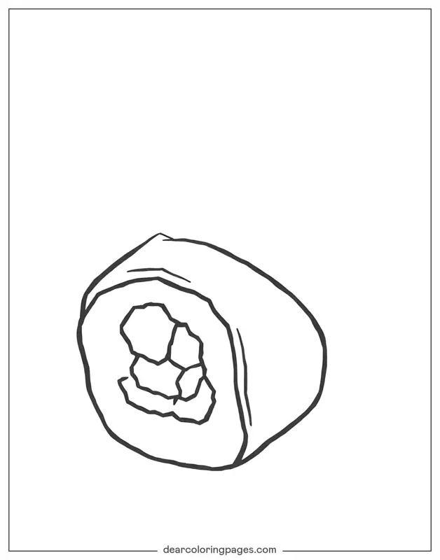 Sushi Ausmalbild - Einfaches Sushi-Rolle