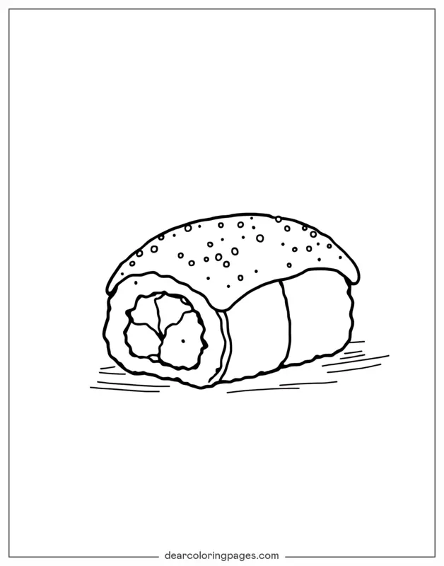 Sushi Ausmalbild - Einfaches Sushi-Skizze