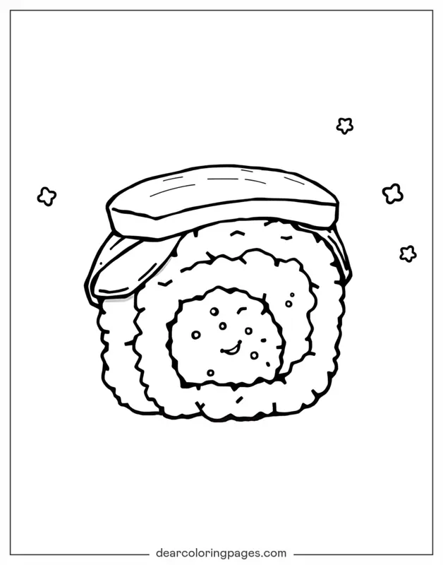 Sushi Ausmalbild - Spam Musubi
