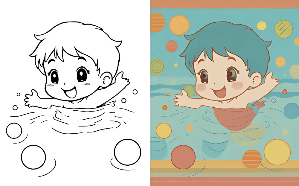 游泳涂色页面 | Dear Coloring Pages