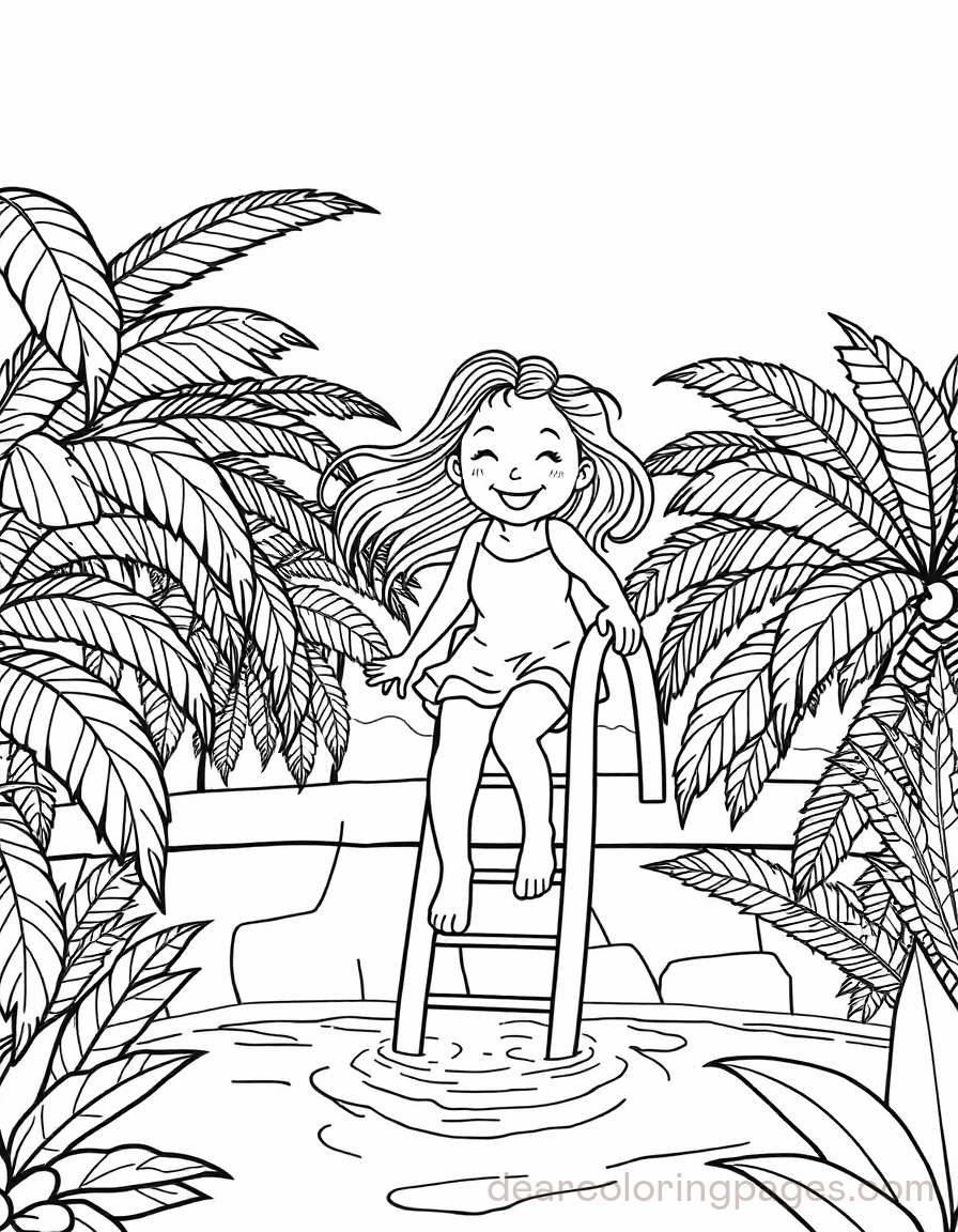 Swimming Coloring Page - Summer Swim Fun