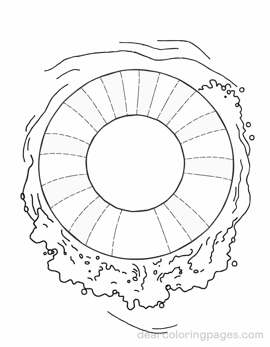 Swimming Coloring Page - Floating Ring