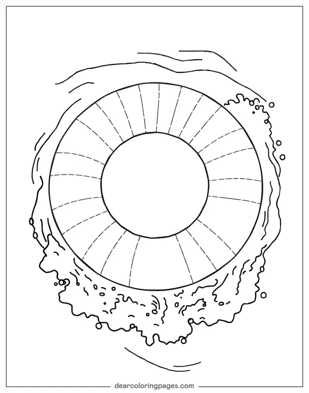 Schwimmen Ausmalbild - Schwimmender Ring
