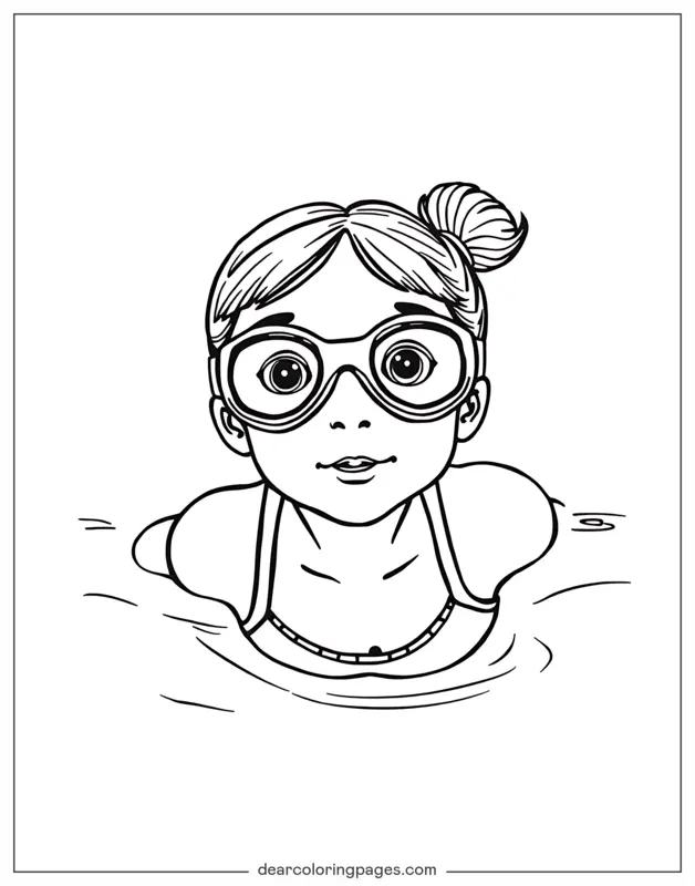 Sports and Activities Coloring Pages - Swimming Coloring Page