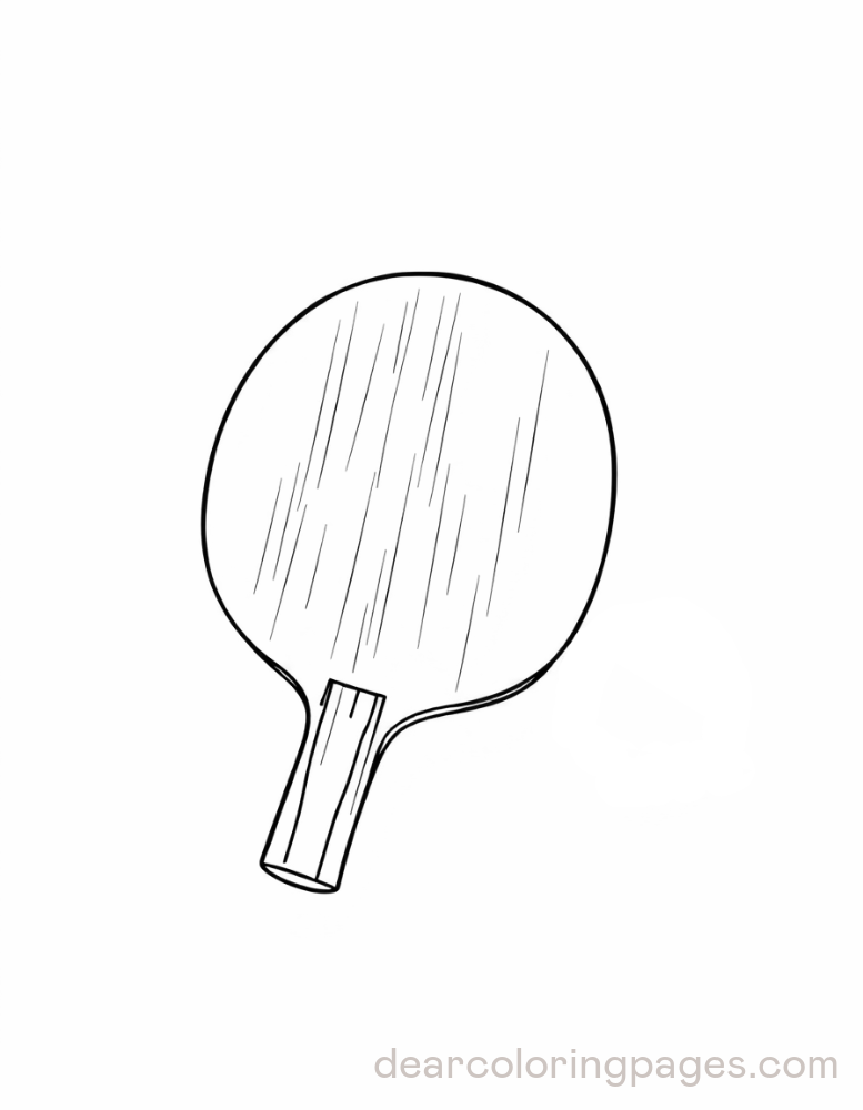 Table Tennis Coloring Page - Table Tennis Racket Outline