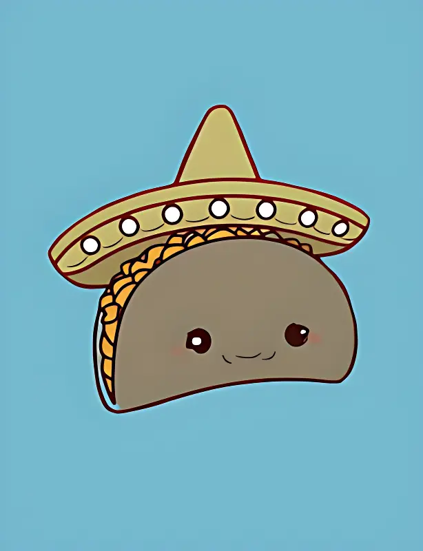 Essen Ausmalbilder - Taco Ausmalbild