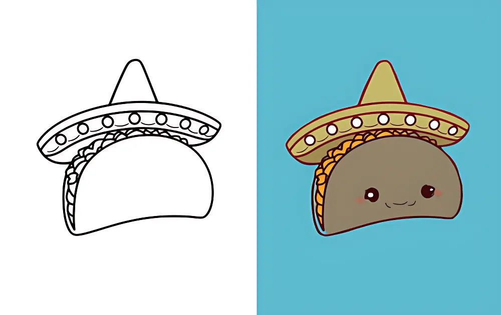 Taco Dibujos para Colorear