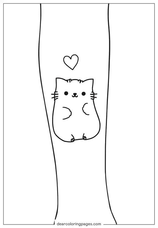 Tattoo Ausmalbild - Kleines Katzen-Tattoo Am Unterarm