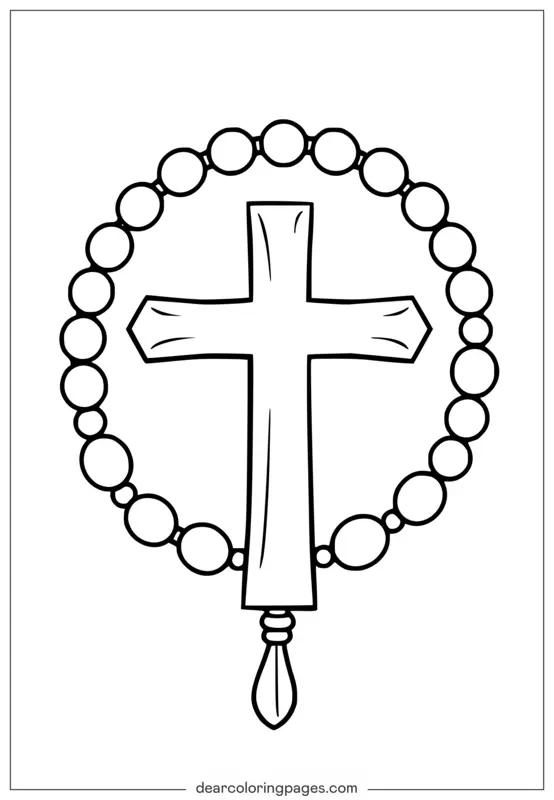 Disegno da colorare tatuaggio: Rosario