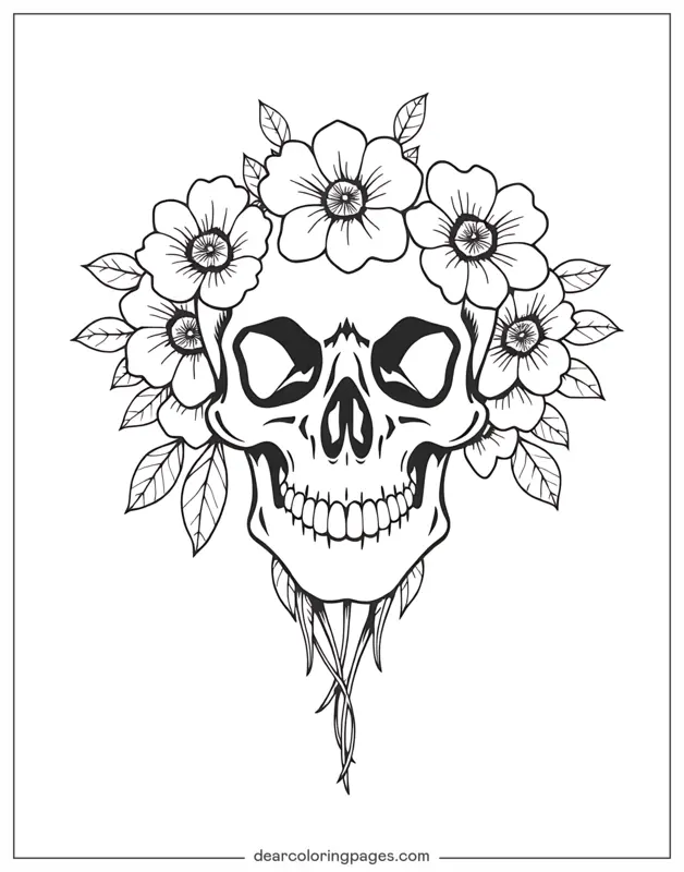 Tattoo Ausmalbild - Schädel Tattoo Design