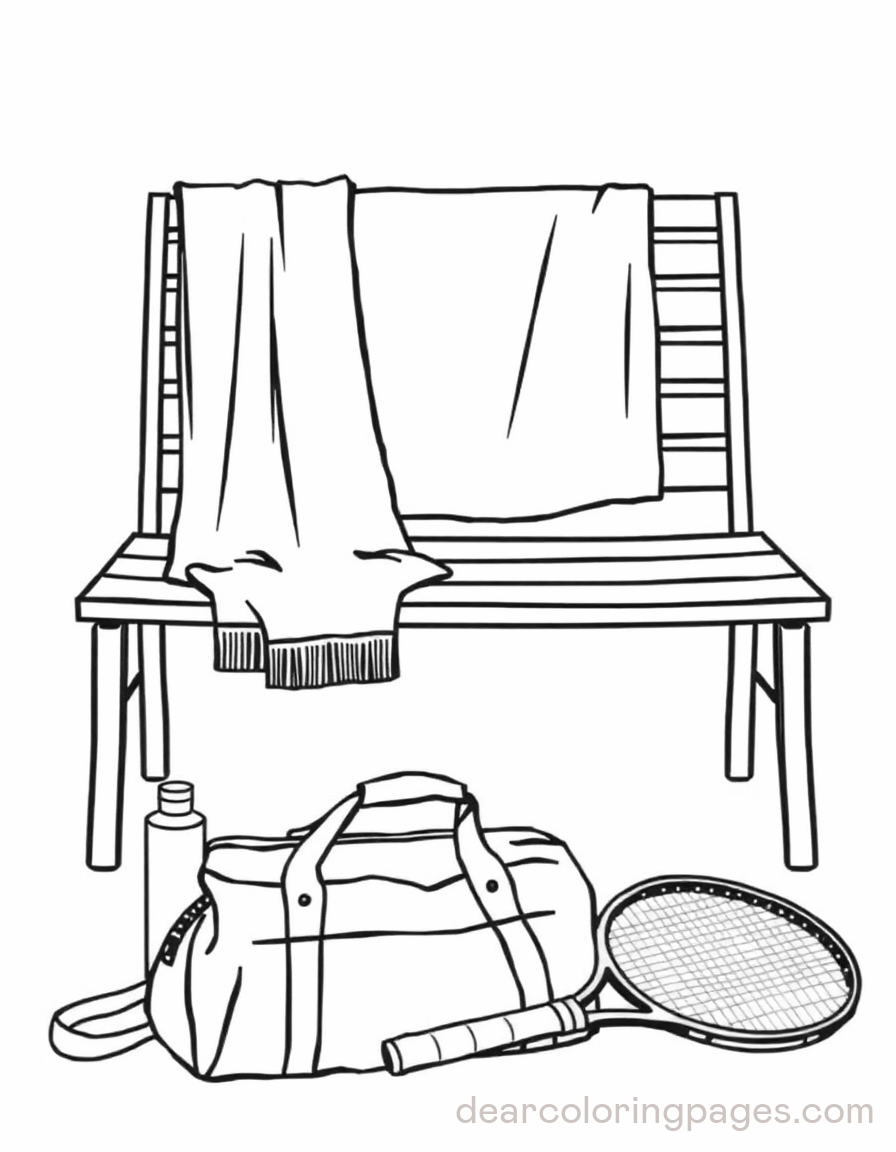 Tennis Coloring Page - Tennis Courtside Essentials