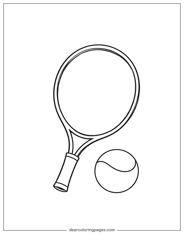Sports and Activities Coloring Pages - Tennis Coloring Page