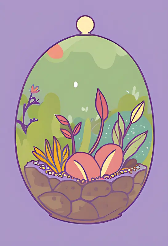 Pflanze Ausmalbilder - Terrarium Ausmalbild