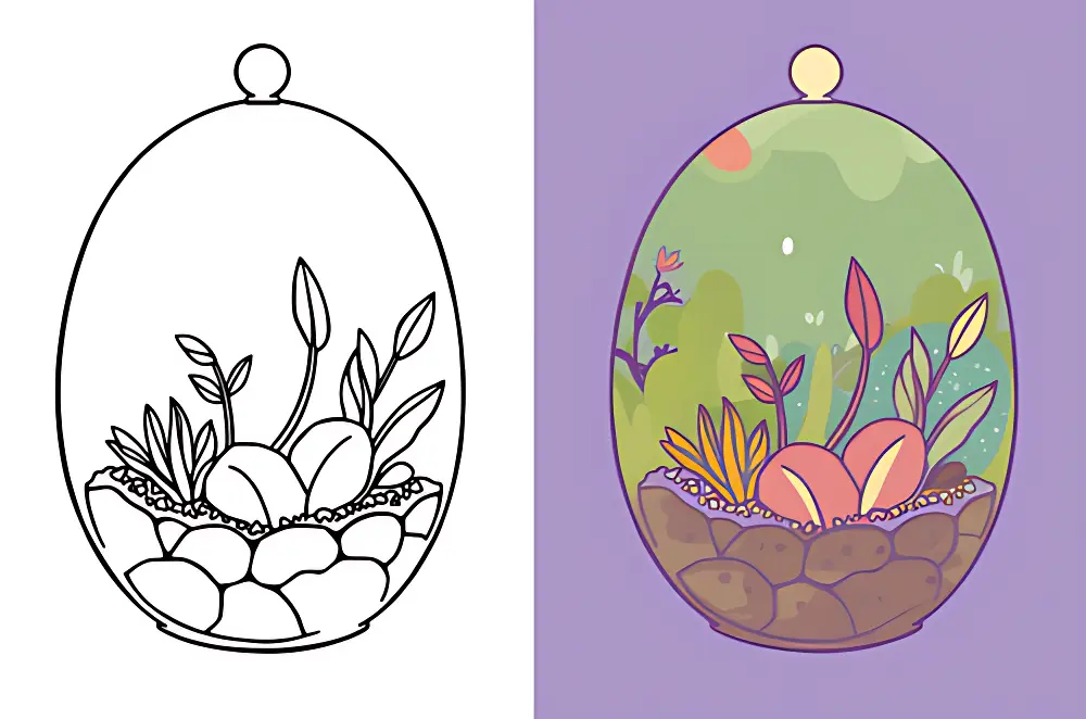 Coloriages Terrarium | Dear Coloring Pages