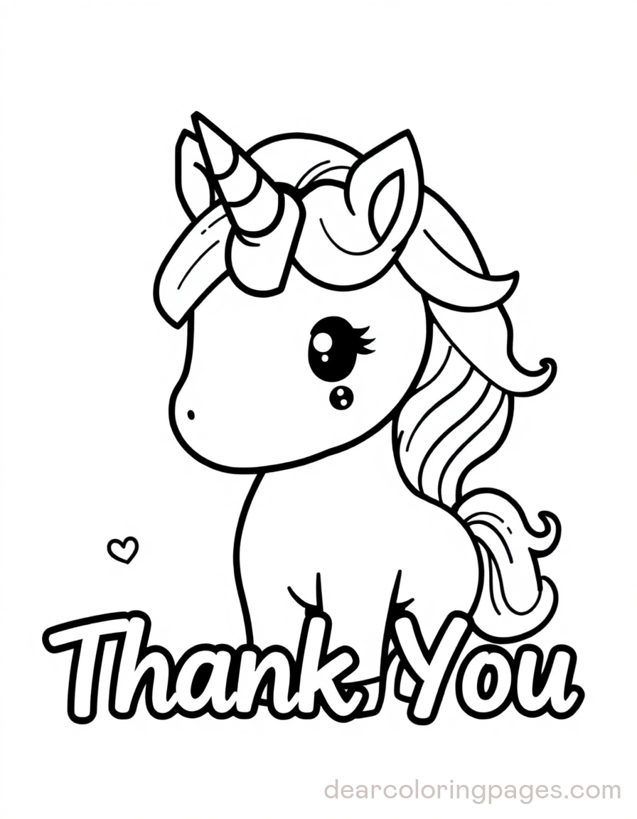 Unicorn with Thank You