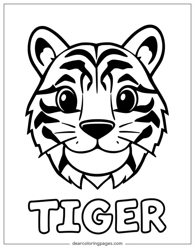 Tiger Coloring Page - Tiger With Text