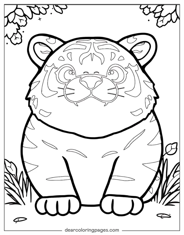 Tiger Coloring Page - Adorable Tiger