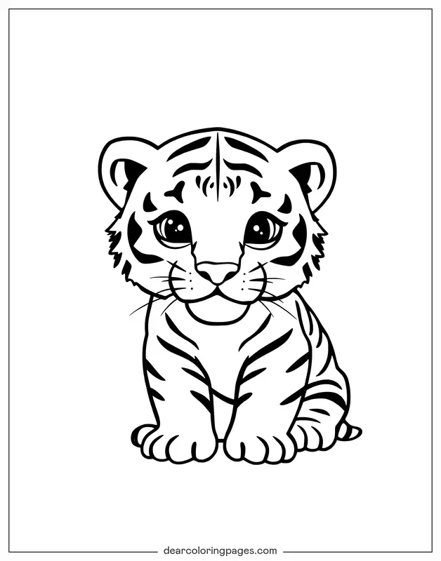 Tiger Coloring Page - Tiger Cub
