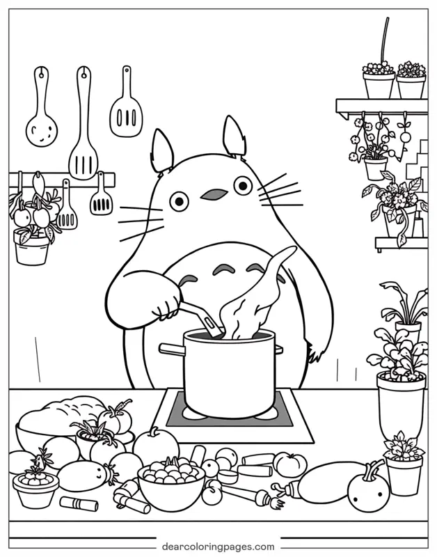 토토로 색칠공부 - 주방의 토토로