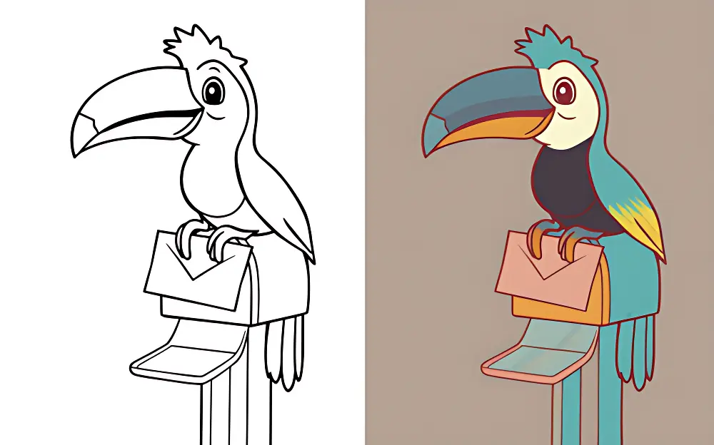 Tucán Dibujos para Colorear