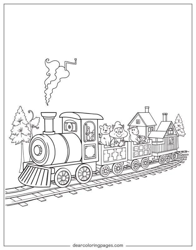 Train Coloring Page - Toy Train