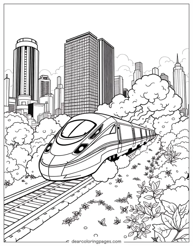 Train Coloring Page - Bullet Train