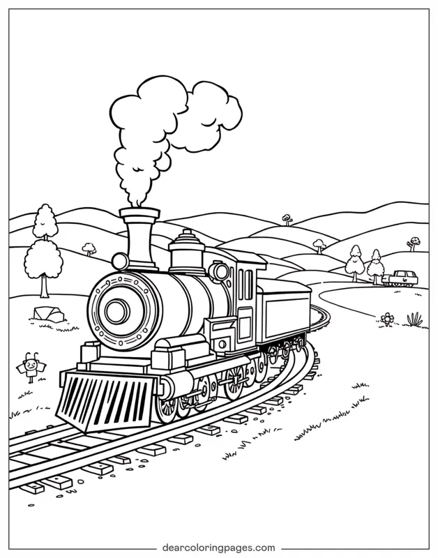 Train Coloring Page - Steamer Train