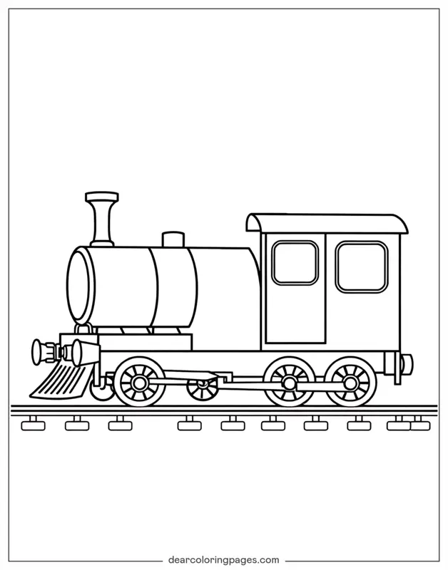 Train Coloring Page - Steam Train Outline