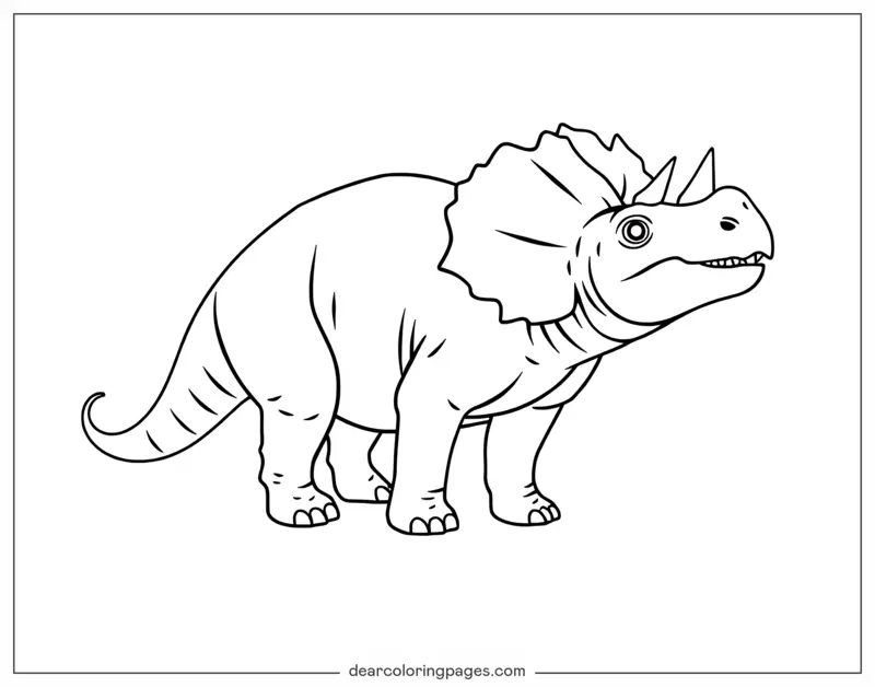 Triceratops Ausmalbild - Einfache Linie Triceratops