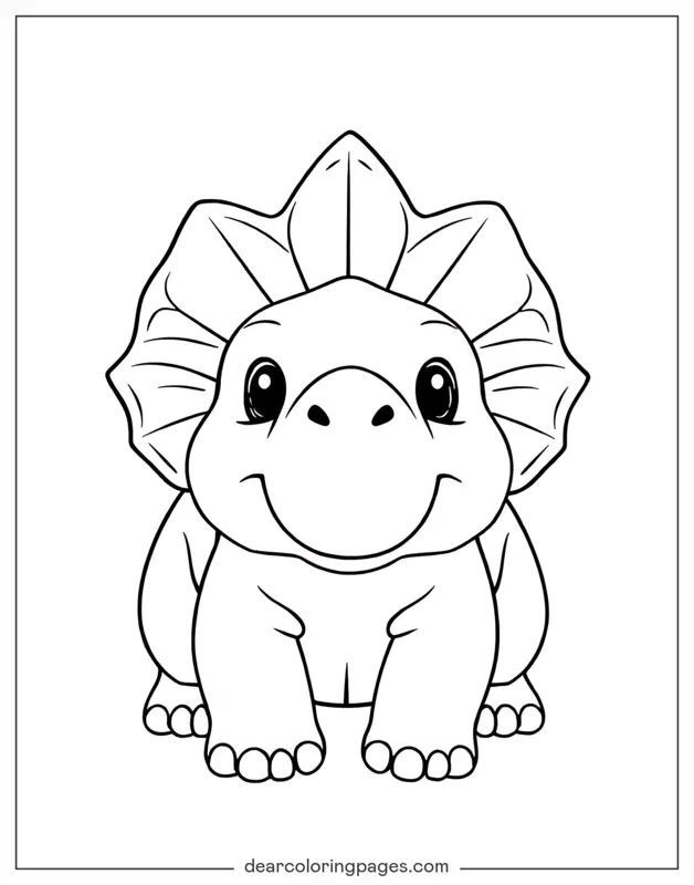 Triceratops Ausmalbild - Niedlicher Triceratops