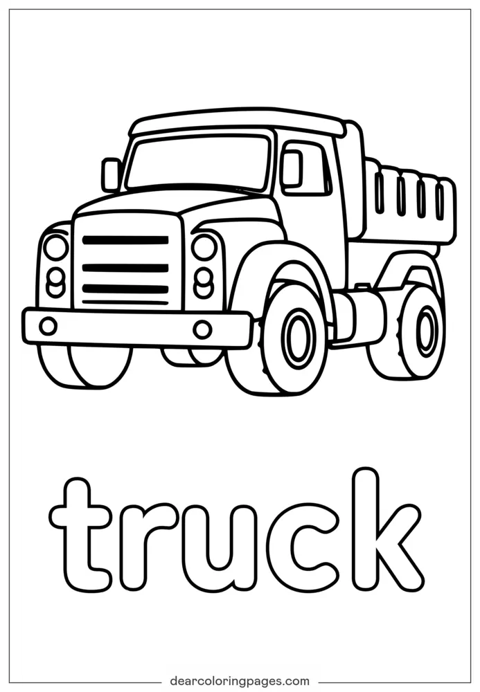 T è per Truck Disegno da Colorare