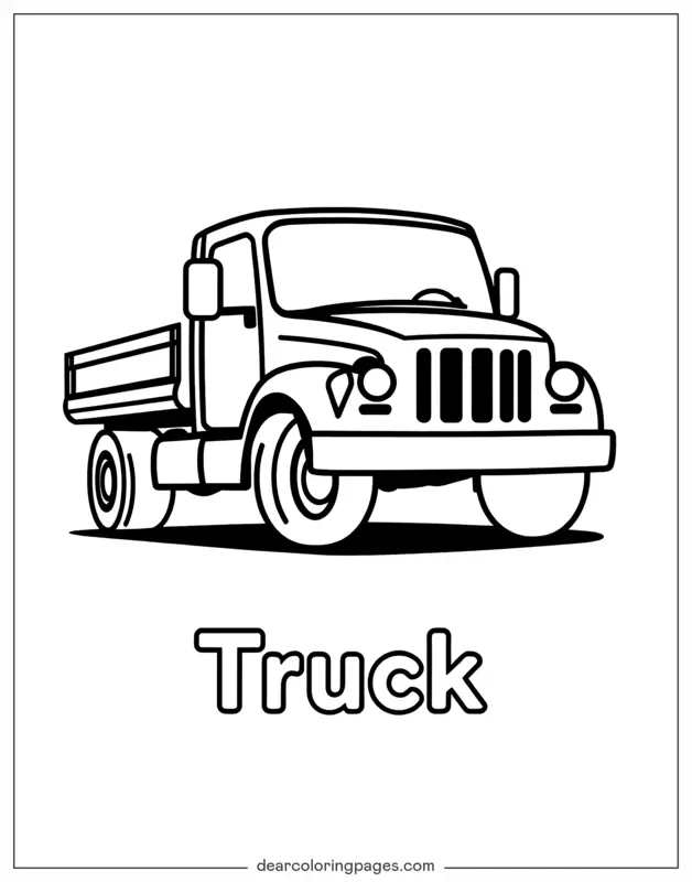 Truck Coloring Page - Truck With Text