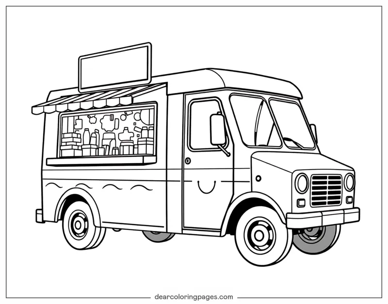 Truck Coloring Page - Food Truck