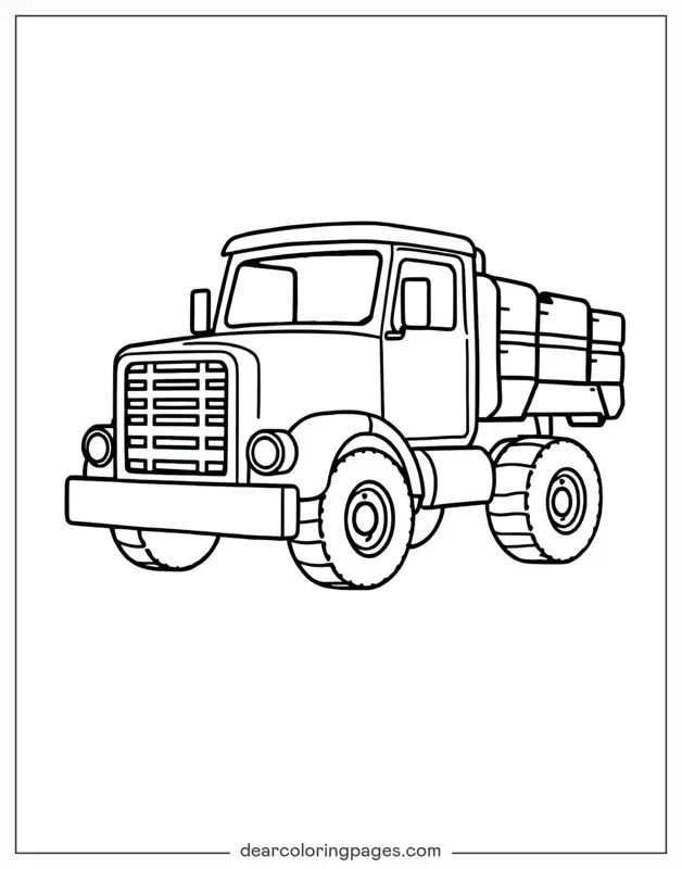 Truck Coloring Page - Easy to Color Truck