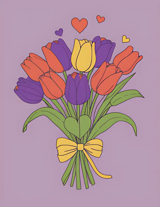 Pflanze Ausmalbilder - Tulpe Ausmalbild