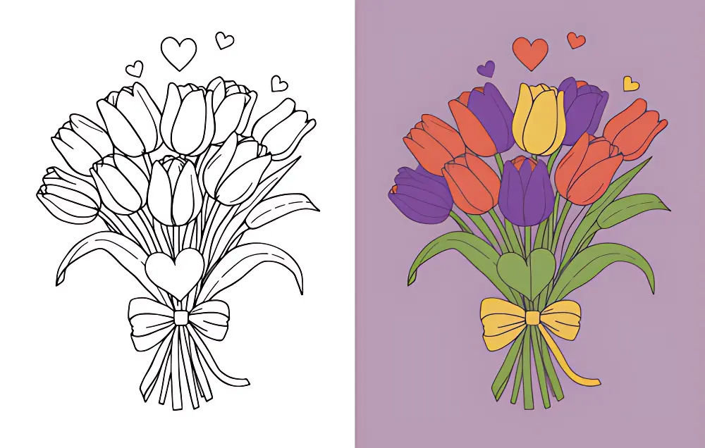 Coloriages Tulipe | Dear Coloring Pages