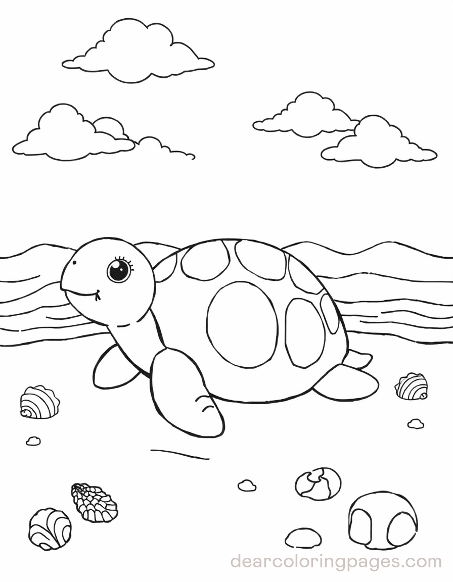 Cute Turtle on Beach