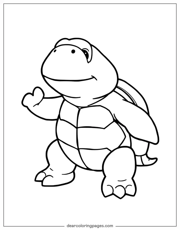 Turtle Coloring Page - Cartoon Turtle