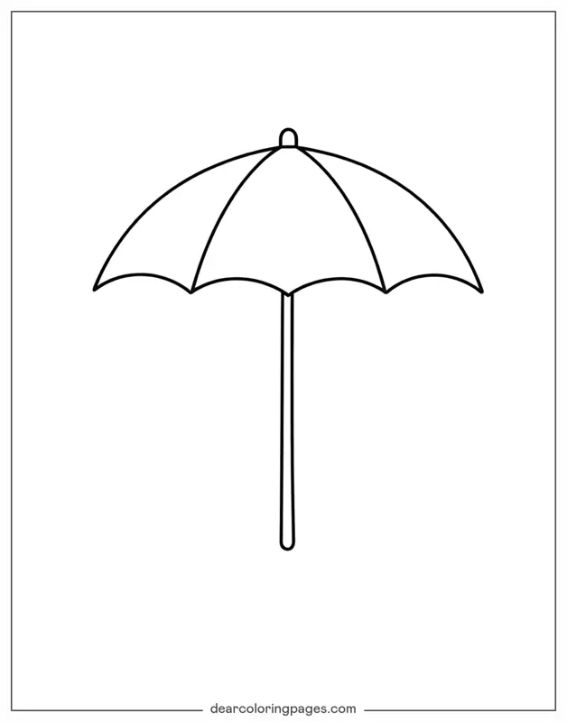 Umbrella Coloring Page - Simple Umbrella Outline