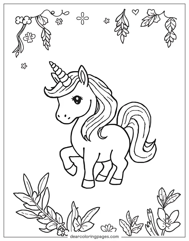 Unicórnio Desenho para Colorir - Unicórnio Chibi
