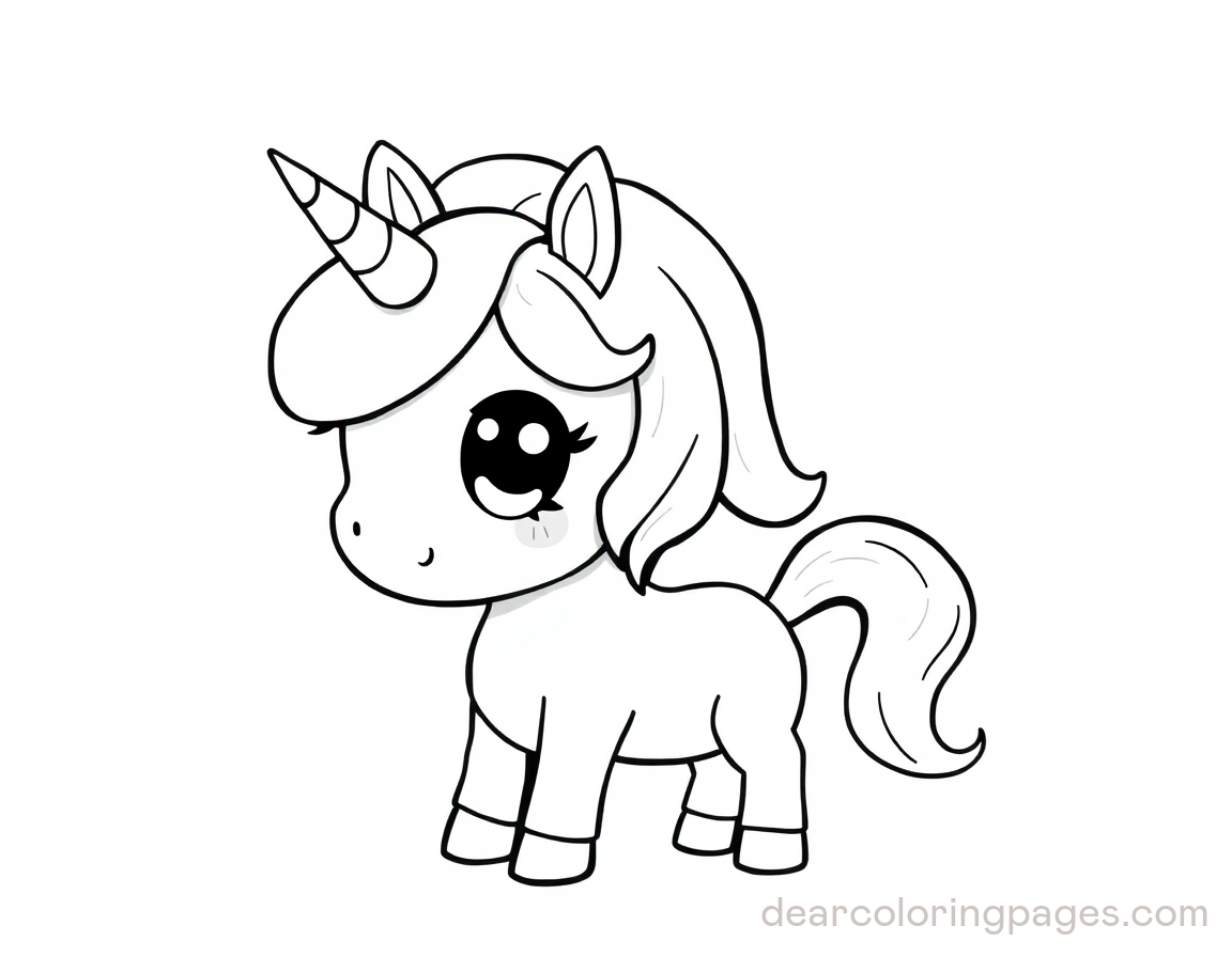 Chibi Cartoon Einhorn