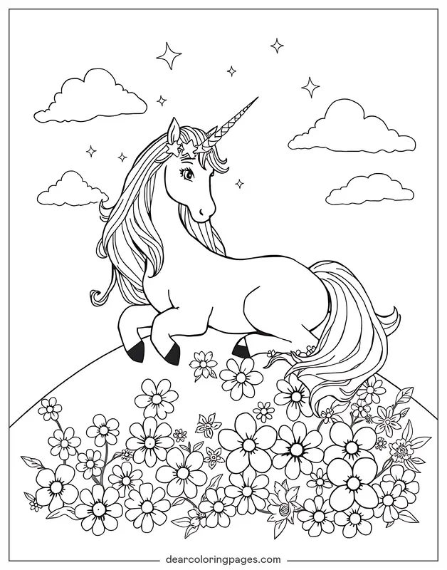 Unicórnio Desenho para Colorir - Princesa Unicórnio