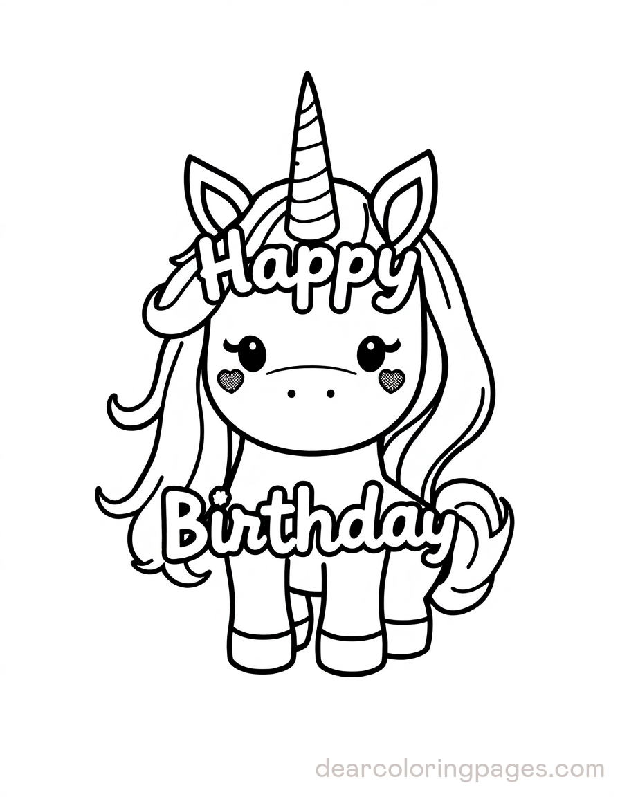 Einhorn mit Alles Gute zum Geburtstag