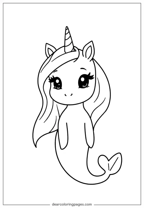 Sereia Desenho para Colorir - Unicórnio Sereia Desenho para Colorir